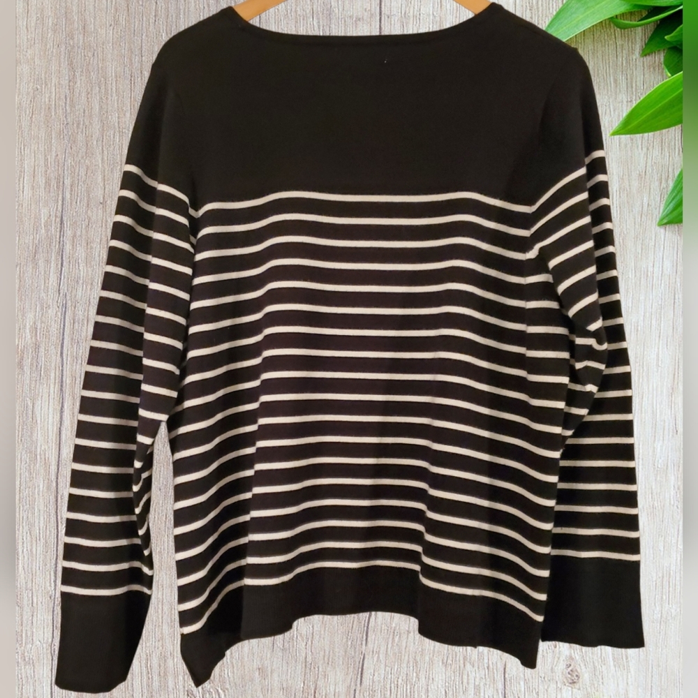 CALVIN KLEIN Striped Pullover Sweater Top Size 1X - Picture 2 of 7